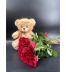 мишка с букетом роз