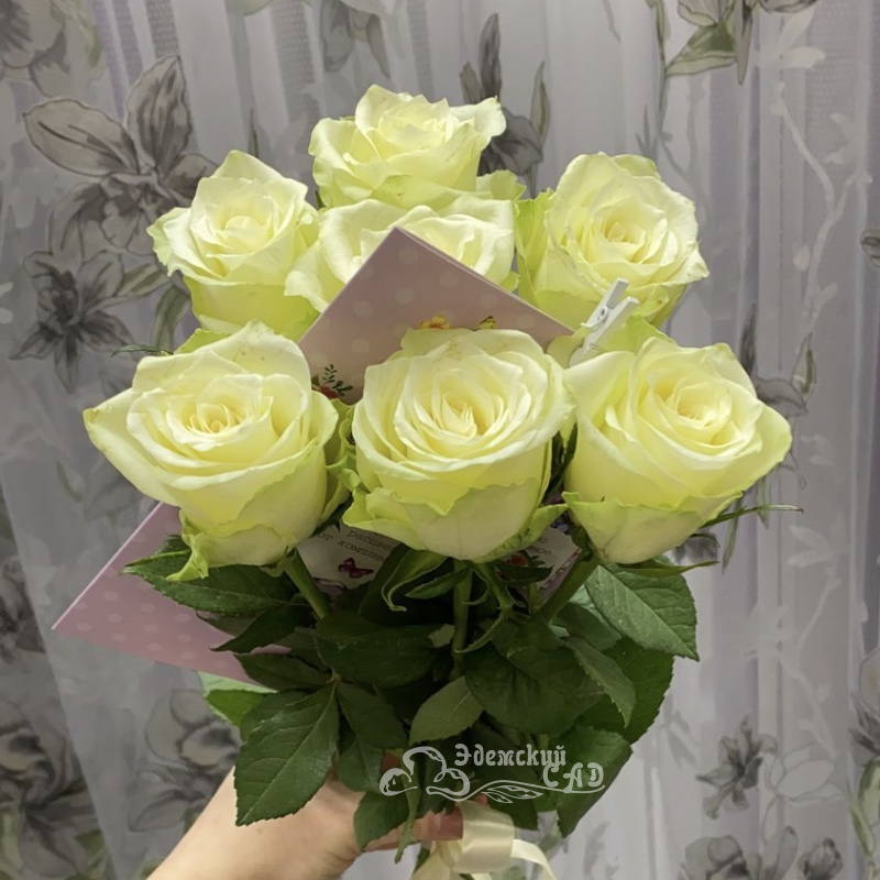 Букет из белых роз «Кружево»