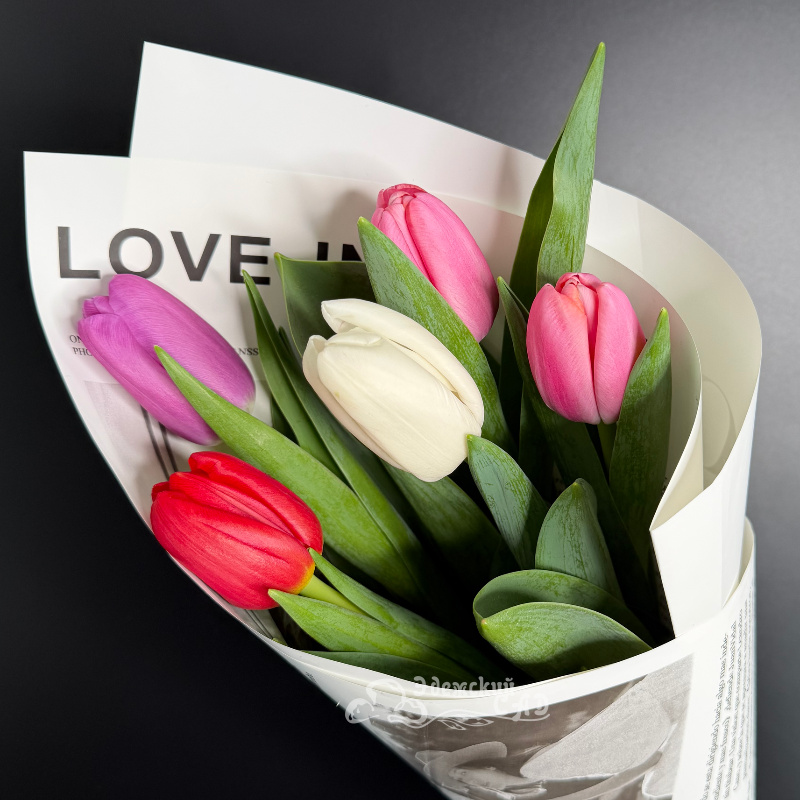 5 крупных тюльпанов микс 1